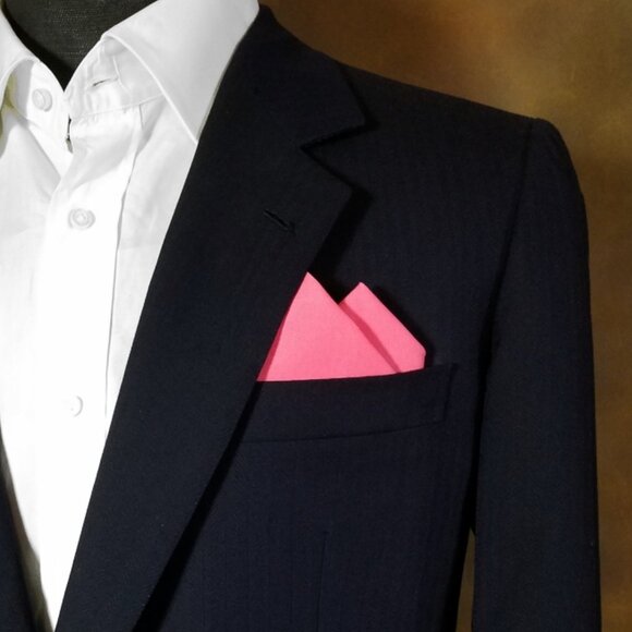 New - Magenta Pink Cotton Pre-Folded Pocket Square Handkerchief Insert - Picture 1 of 7